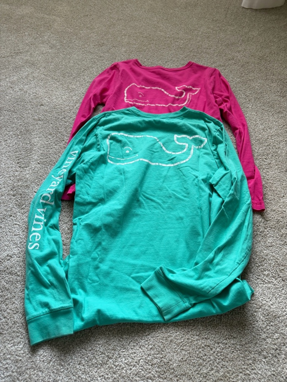 Vineyard Vines Long-Sleeve Whale Tee - Pink & Teal